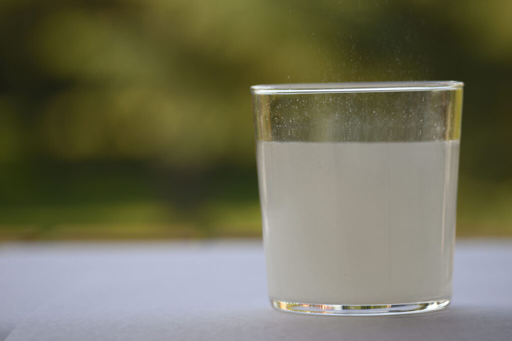 Cloudy water